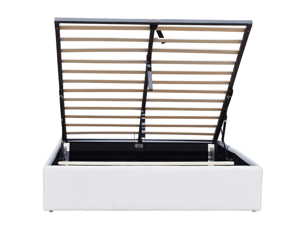 Nuits D'or Solide Lit Coffre Blanc pour Matelas 120x190 cm - 12 Cosymeub Pieds - Montage Rapide et Facile - reve TUFU01645