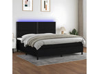 Sommier tapissier et matelas et LED Noir 200x200 cm Tissu ANIW27982