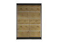 Armoire Cosymeub 150 Chêne Cosymeub - Noir 200x120x58cm Portes d'armoire Glissement OXWW55609