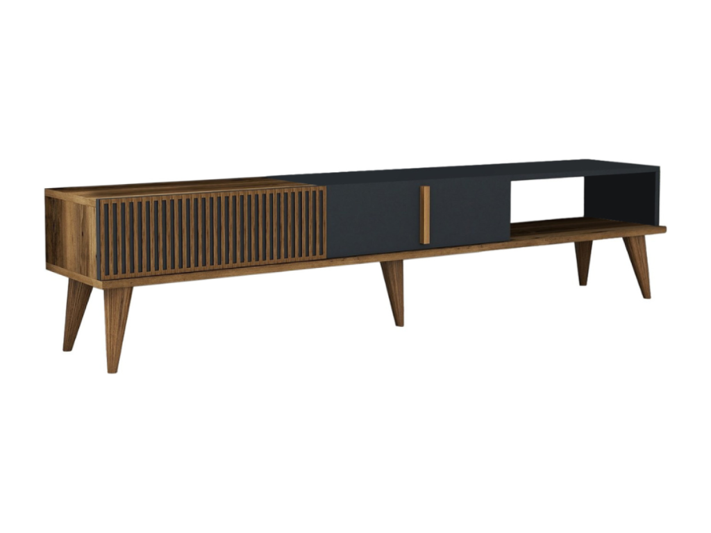 Meuble TV design bois et anthracite 180 cm Cosymeub GDUI45136