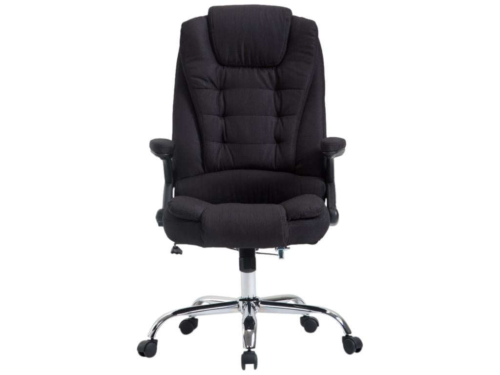 Chaise de bureau - Tissu / Métal chromé - Noir - Cosymeub HNQR98166