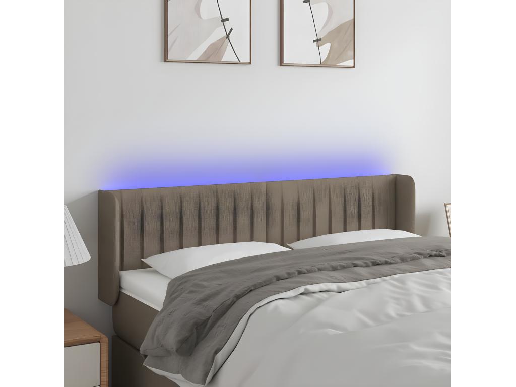 Tête de lit à LED Cosymeub 147x16x78/88 cm Tissu DNWO33244