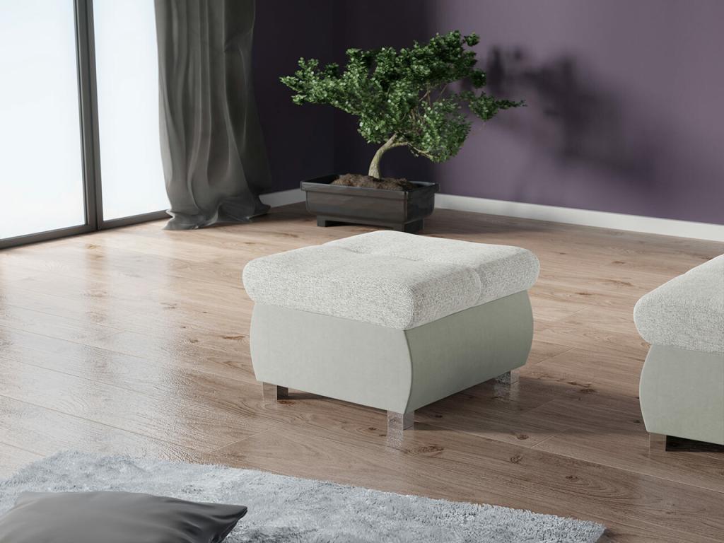 Pouf Cosymeub 122 Gris 39x60x60cm Tapisserie Pieds Métal CIRY73649