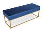 Banquette Cosymeub velours bleu pieds dorés XKVT15445