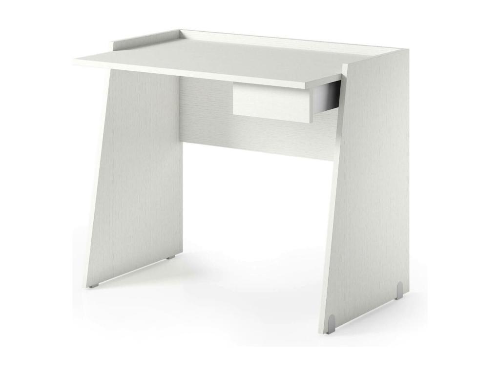 Bureau Cosymeub Bureau moderne avec tiroir Table d'étude ou de bureau Porte-livre PC Made in Italy 90x60h80 cm Blanc SFZG45169