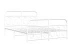 Cadre de lit métal avec tête de lit/pied de lit blanc 140x200cm RZSR03400