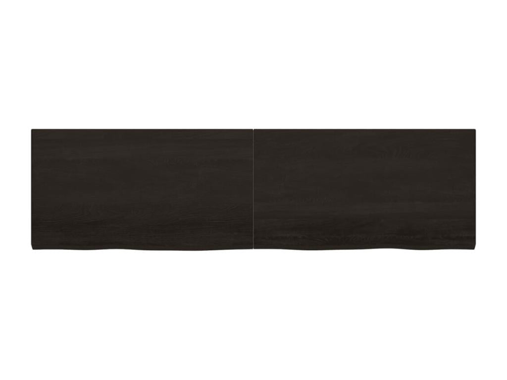 Etagère murale marron foncé bois chêne massif traité AWQN59158