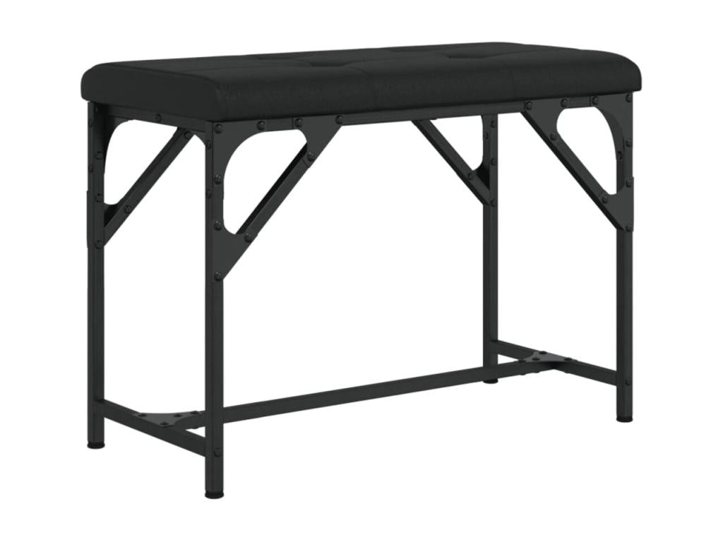Banc à manger noir 62x32x45 acier et similicuir QOMS43374