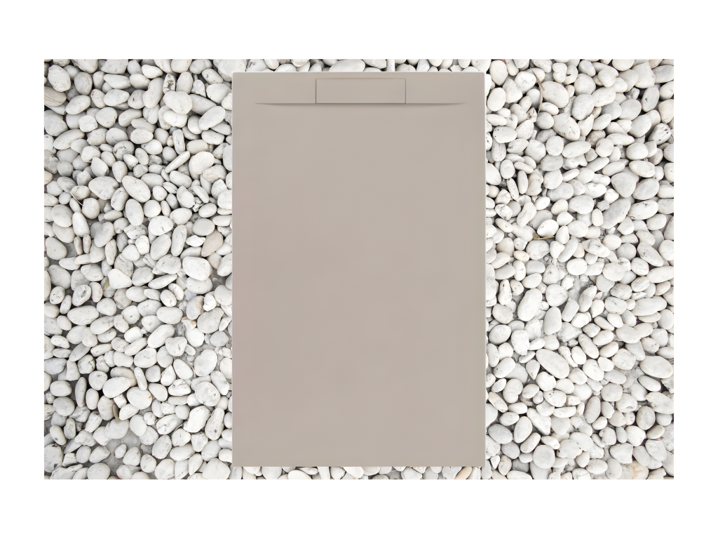 Receveur de Douche 75x110 cm Cosymeub RAL 1001 Ligne Cosymeub PLUS En Résine et Poudre de Marbre Avec Grille Latérale EN RÉSINE DE MARBRE GDXI58208