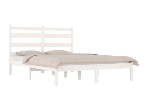Cadre de lit sans matelas blanc bois massif 140x190 cm EFJY45752