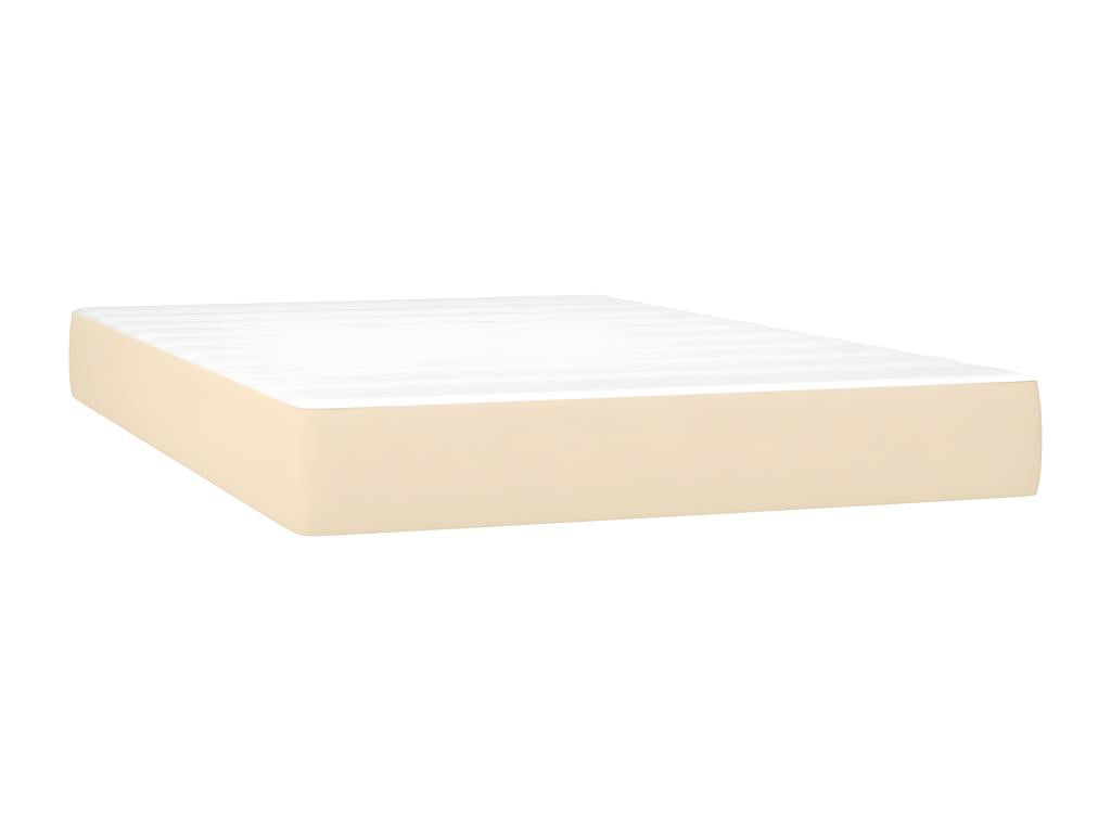 Lit à sommier tapissier avec matelas Crème 120x200 cm Tissu ZPKI70749