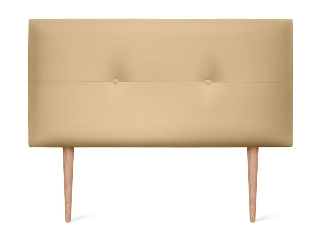 Cosymeub Tête de lit similicuir avec Boutons 95x105cm avec pieds Lits 90 - Vanille DRCC85938