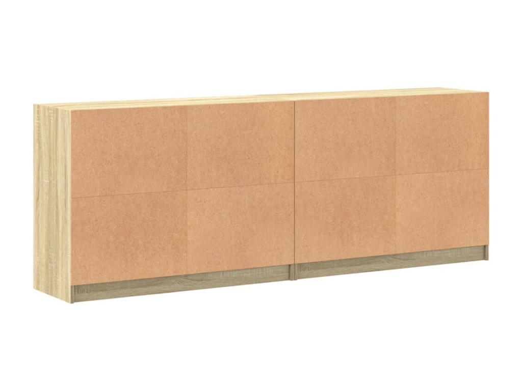 Bibliothèque avec portes chêne Cosymeub 204x37x75 cm PLSN68022