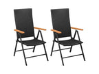 Ensemble de salle à manger de jardin 3 pcs Noir et marron 3 VUWL00316