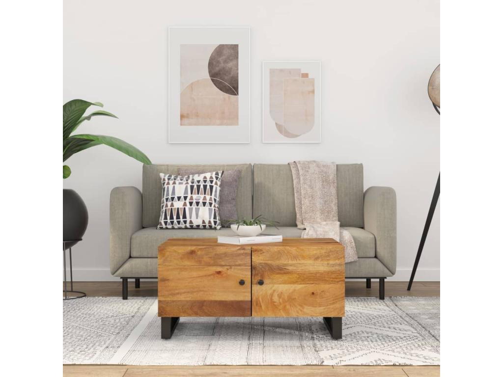 Table basse 80x50x40 cm Bois de manguier solide et d'ingénierie OJJF38388