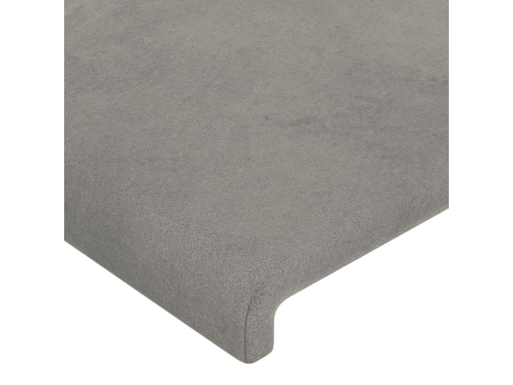 Tête de lit à LED Gris clair 203x16x118/128 cm Velours LUKZ25054