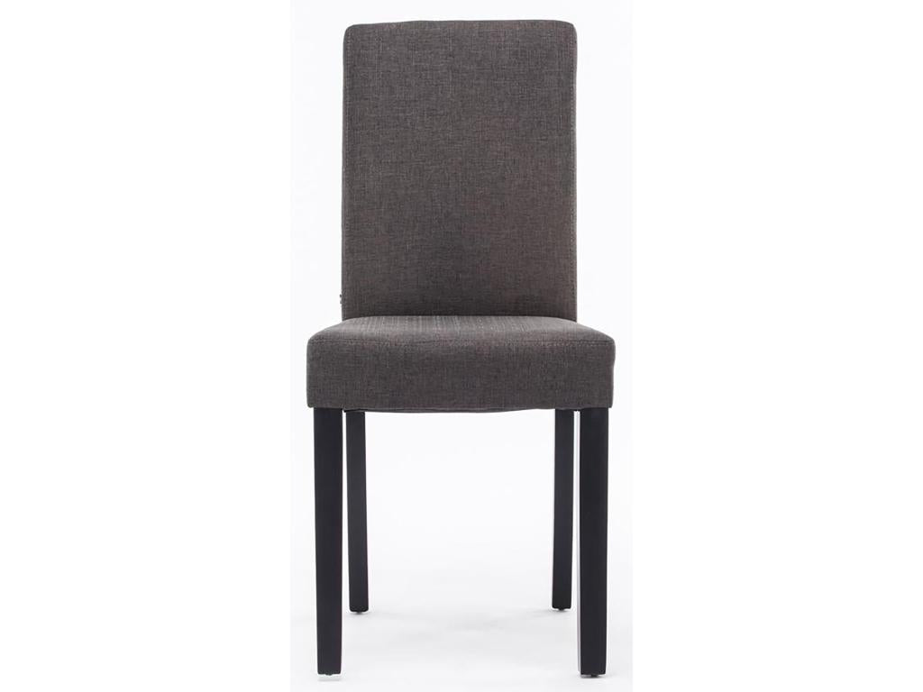 Lot de 2 chaises de salle à manger design moderne en tissu gris foncé et pieds en bois noir 10 0001557 AHPP36093