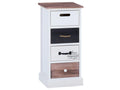 Chiffonnier Luxameub étagère de rangement avec 4 tiroirs en bois de paulownia style Luxameub vintage rustique blanc brun noir SUHP47273