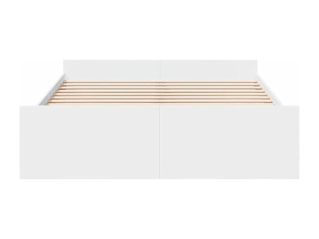 Cadre de lit avec tiroirs blanc 140x200 cm bois d'ingénierie QYLQ94330
