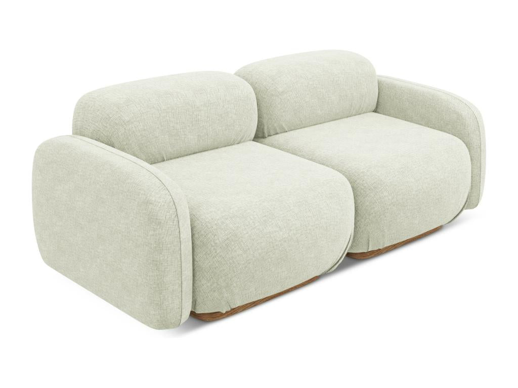 Canapé modulable 3 places en tissu chenille - blanc - Cosymeub YOGN58187