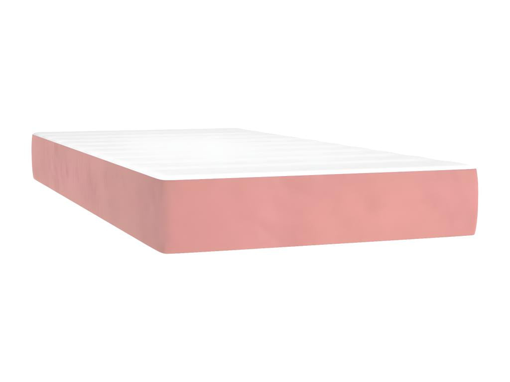 Lit à sommier tapissier avec matelas Rose 90x190 cm Velours AHSG69078