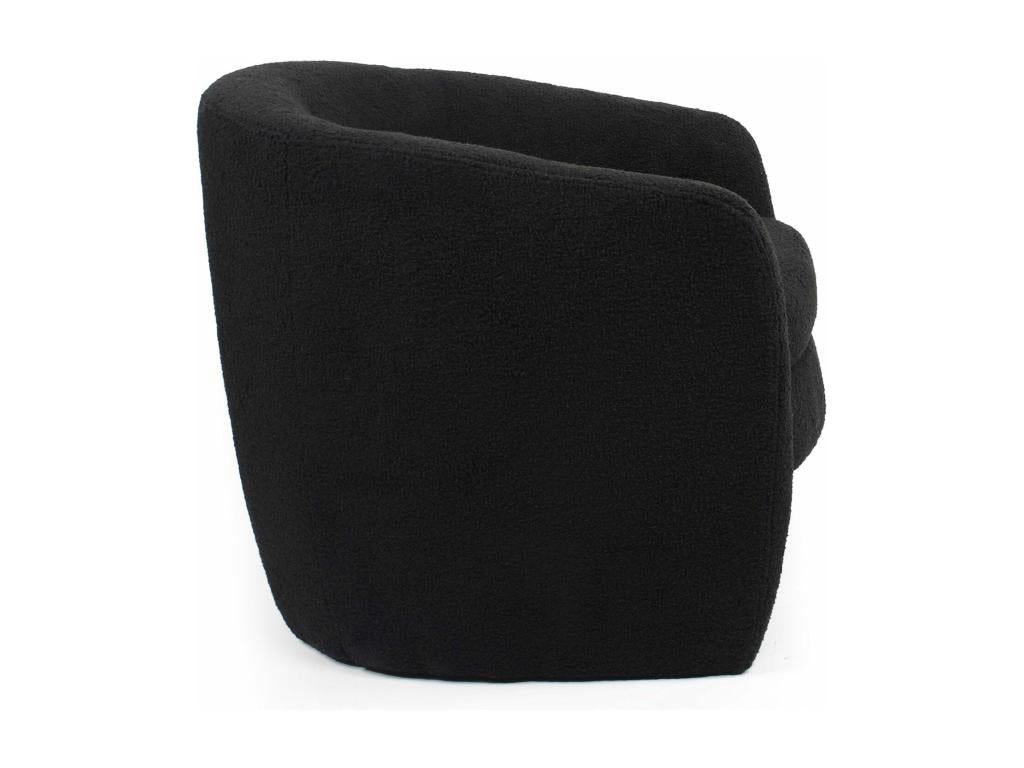 Fauteuil arrondi Cosymeub Tissu bouclette Noir XVEK17094