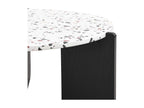 Ensemble de 2 tables basses gigognes moderne blanc et pieds noirs QEGZA BLACK PDOY95148