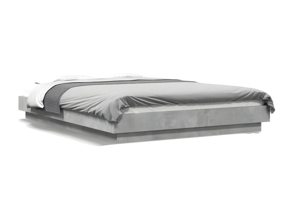 Cadre de lit sans matelas gris béton 120x200 cm YAIM88664
