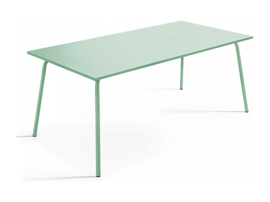 Ensemble table de jardin et 8 fauteuils en métal vert sauge - Artigeo RZNY27299
