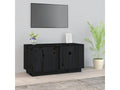 Meuble TV Noir 80x35x40,5 cm Bois de pin massif PDYO18329