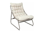Cosymeub - Fauteuil de Jardin en Métal et Textilène Beige avec Coussin ULSG52263