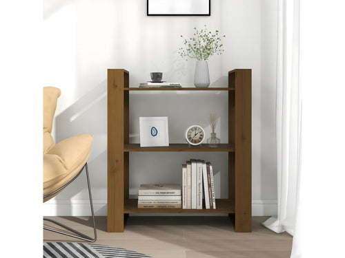Bibliothèque/Cloison Marron miel 80x35x91 cm Bois massif NYJV08602