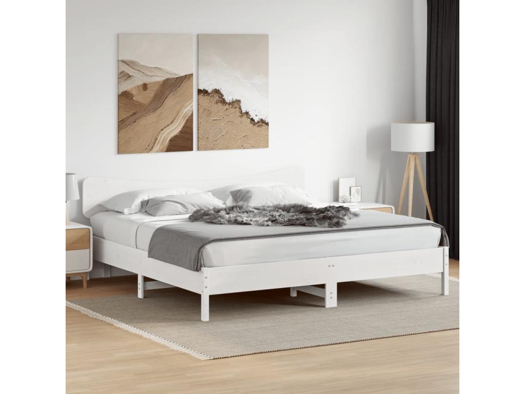 Tête de lit blanc 180cm bois massif de pin ZNYU29380