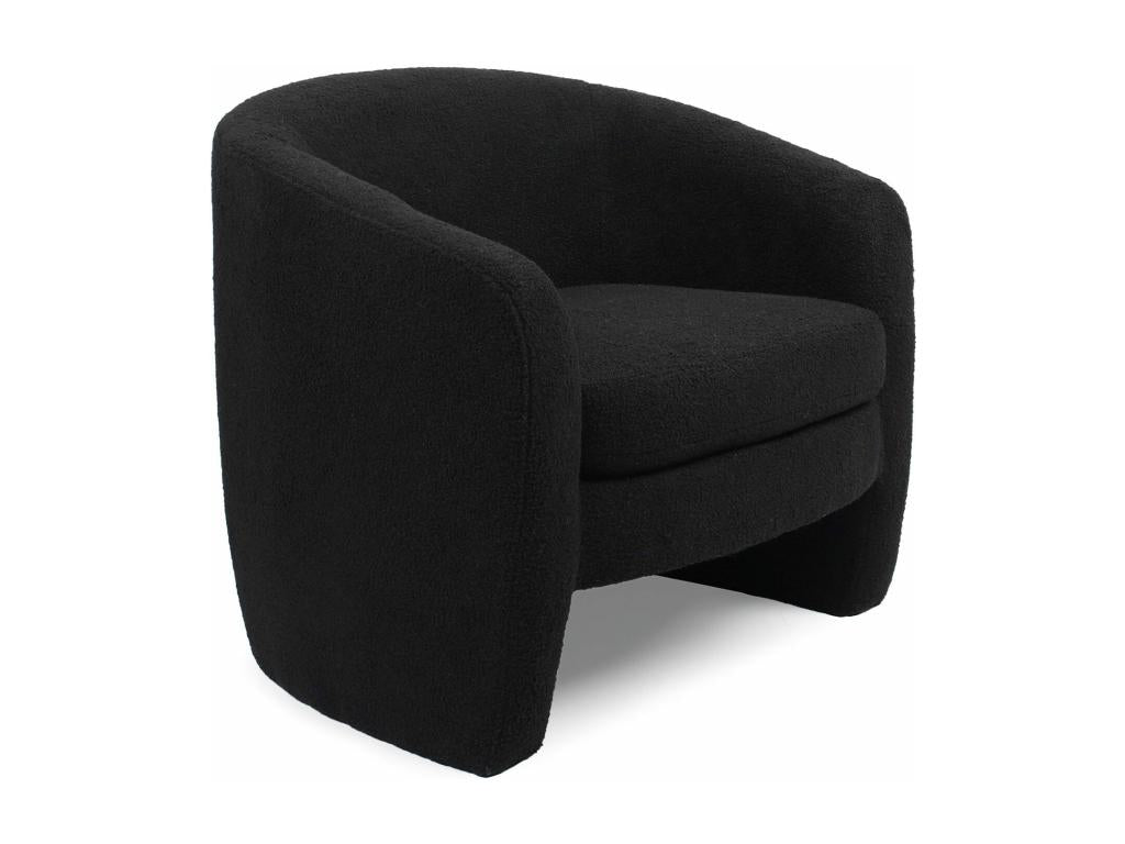 Fauteuil arrondi Cosymeub Tissu bouclette Noir XVEK17094