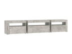 Meuble TV avec Cosymeubères LED Gris béton 195x35x40 cm PWCE19783