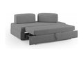 Liberty Canapé avec pouf extractible et dossier amovible en tissu imperméable T02 180 cm gris BDDE86994