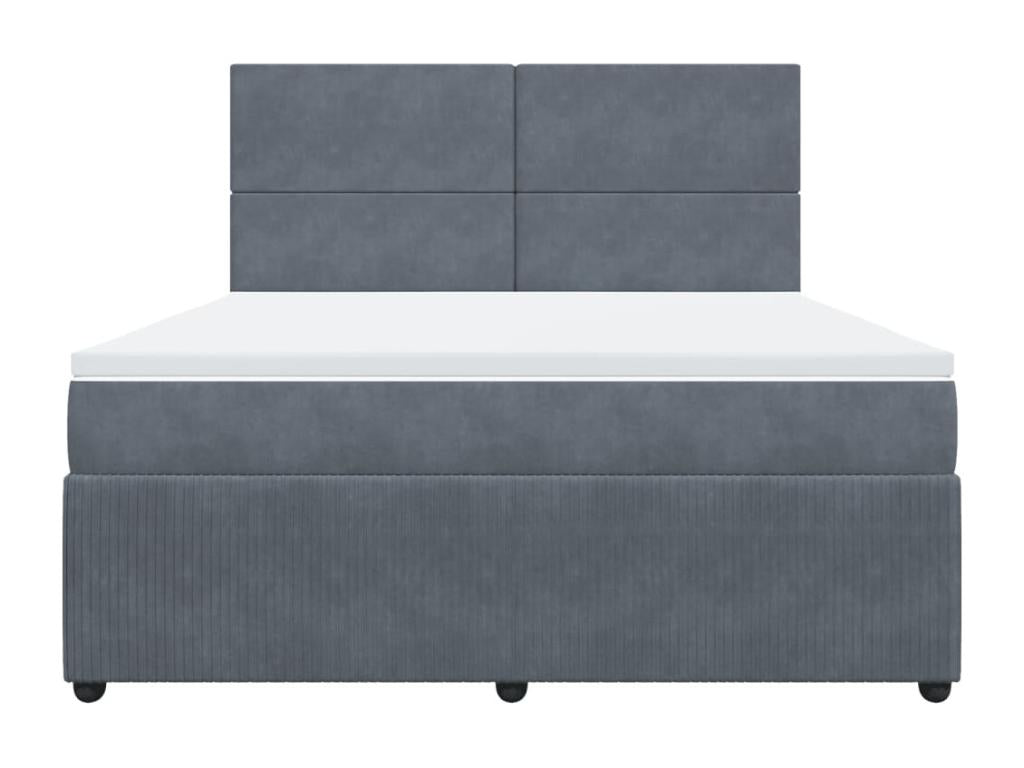 Sommier à Cosymeub de lit et matelas Gris foncé 180x200cm Velours SUUX98517