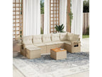 Salon de jardin avec coussins 8 pièces beige résine tressée OIQI65295