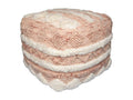 Pouf Cosymeub Fait à la Main Cosymeub 50cm Rose / Crème NFTU16477