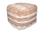 Pouf Cosymeub Fait à la Main Cosymeub 50cm Rose / Crème NFTU16477