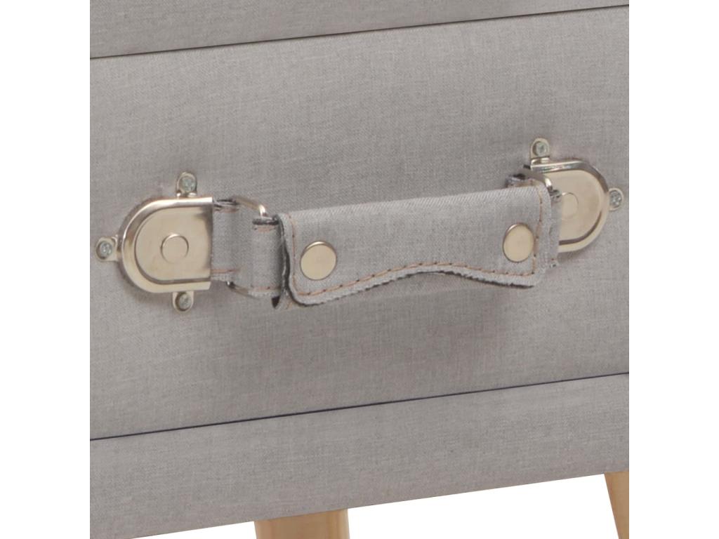 Table de chevet Gris 40x35x40 cm Tissu EABH96356