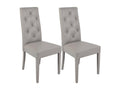 Cosymeub - Lot de 2 Chaises Simili Gris Clair et Pieds Laqués HUDP98406