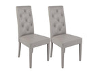 Cosymeub - Lot de 2 Chaises Simili Gris Clair et Pieds Laqués HUDP98406
