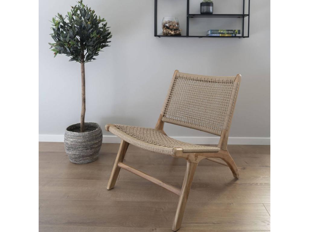 Cosymeub - Fauteuil en Teck Massif et Résine Tressée EOYR32269