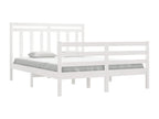 Cadre de lit sans matelas blanc 135x190 cm bois massif RKCL17603