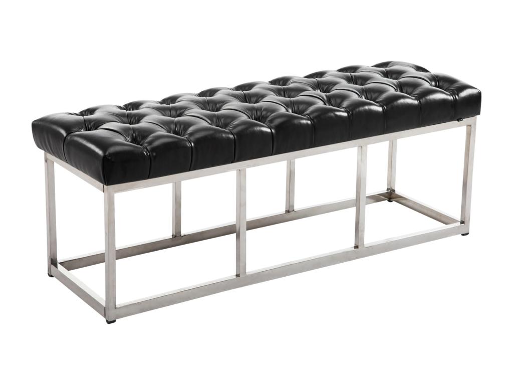 Banquette - Similicuir / Acier inoxydable - Noir - Cosymeub NSEG06987