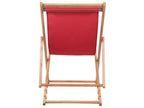 Chaise pliable de plage Tissu et cadre en bois Rouge WLTO50311