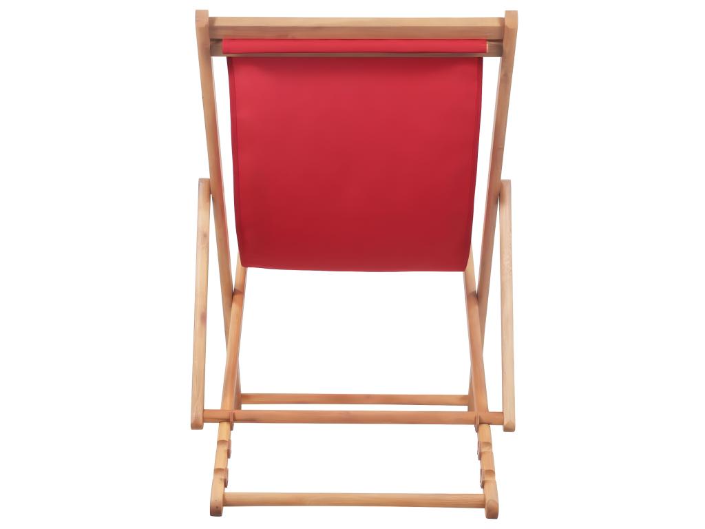 Chaise pliable de plage Tissu et cadre en bois Rouge WLTO50311