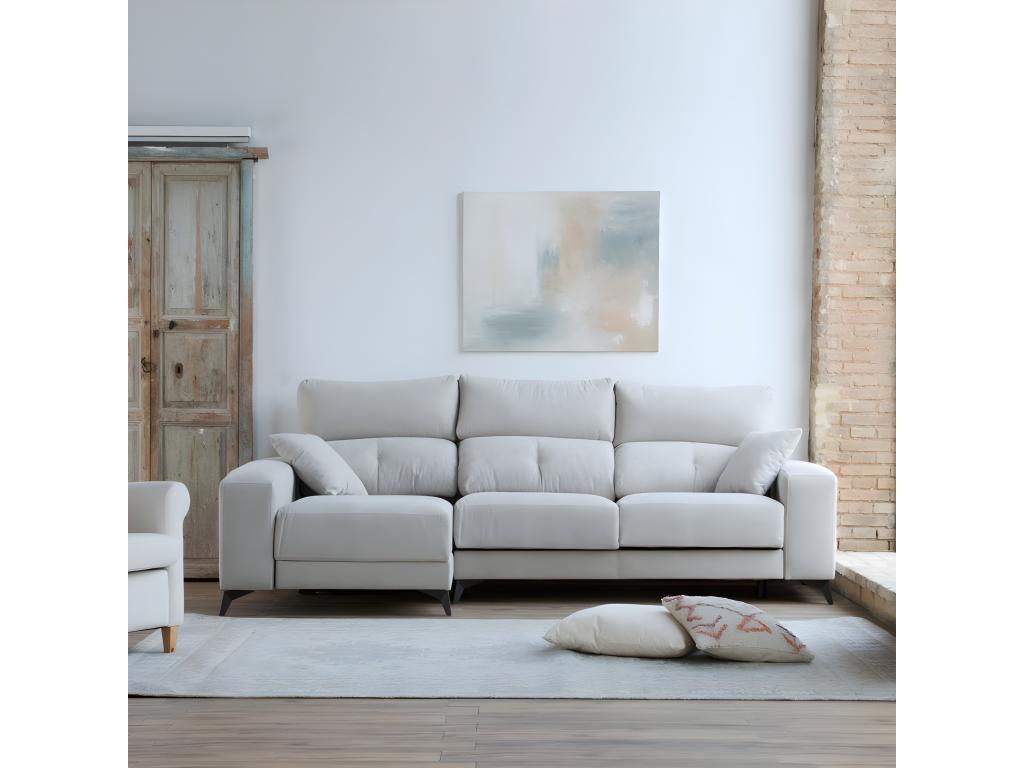 Canapé d'angle textile Beige 280x105 FPOG88973