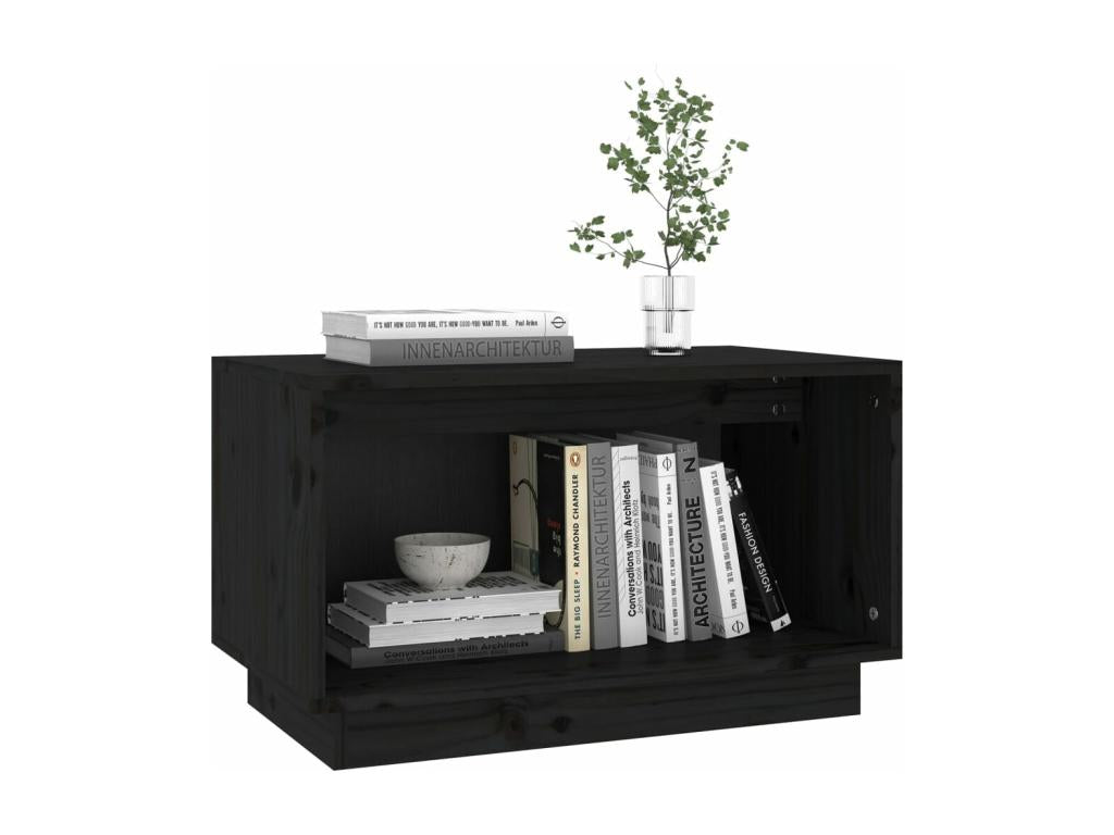 Meuble TV Noir 60x35x35 cm Bois de pin massif UYDM07034